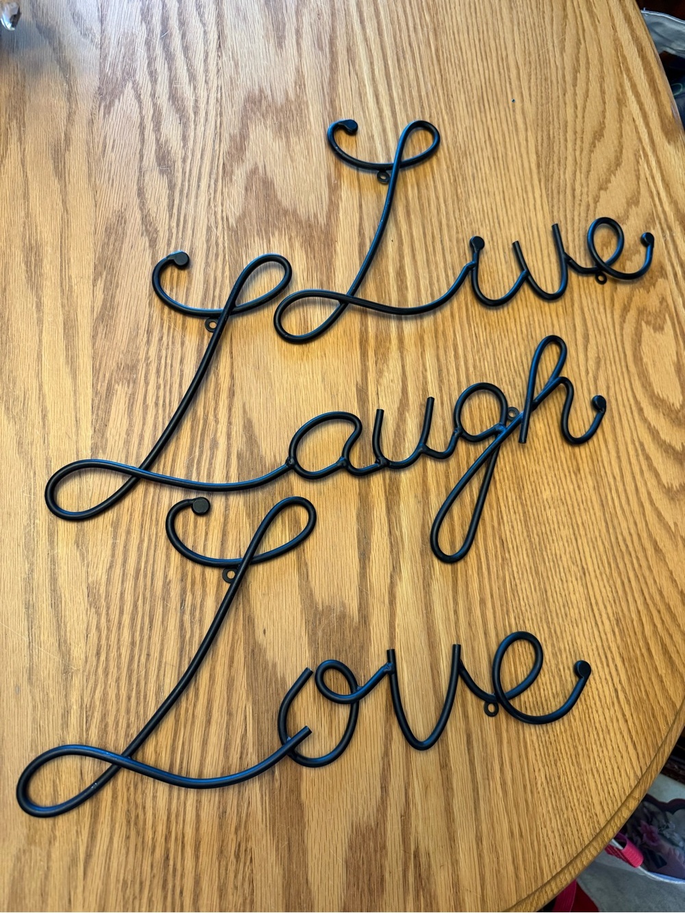 Live, Laugh, Love Black Metal Wall Script